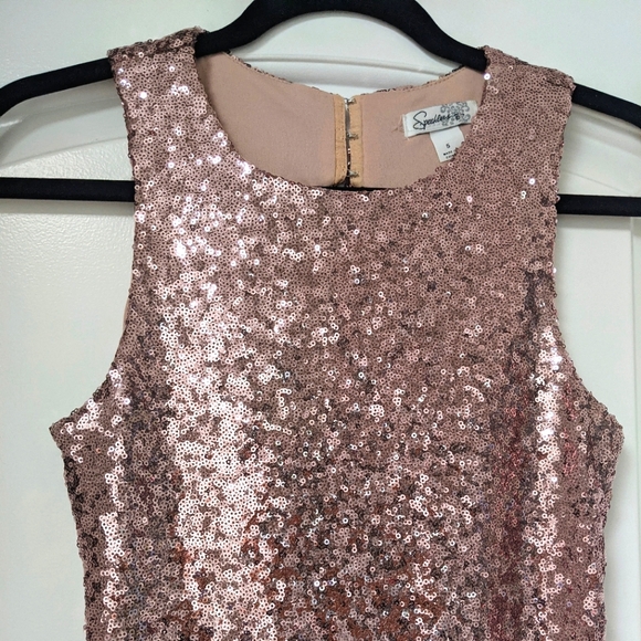 Beautiful Rose Gold Sequins Sparkly Dress - Picture 6 of 16